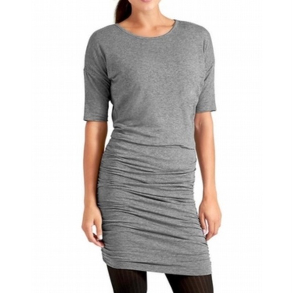Athleta Women's Gray Solstice Tee Ruched Dress Draping Top - Hugging Ski… - Picture 2 of 8